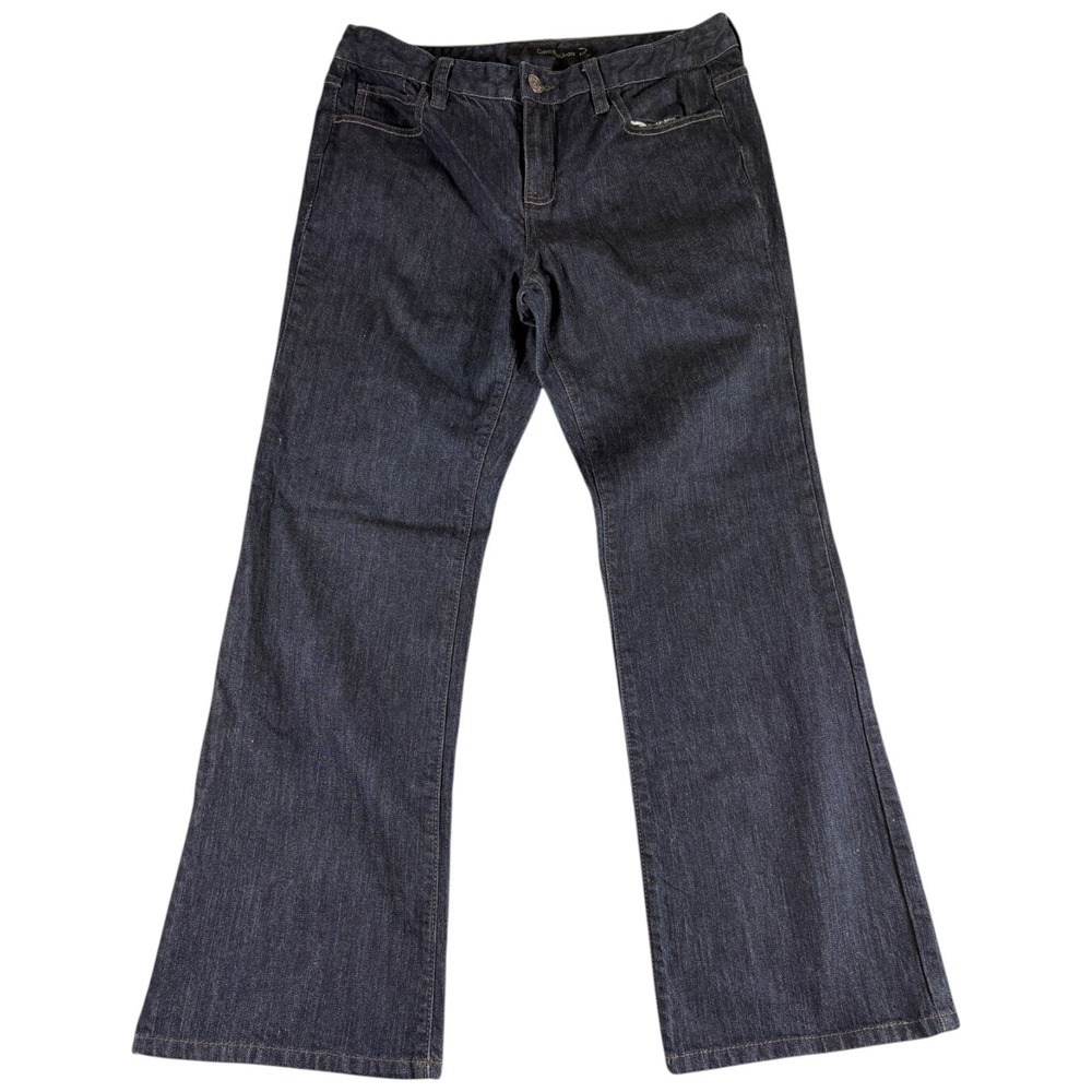 Calvin Klein Jean Womens 31/12P Dark Blue Flared Bootcut Stretch Heritage Denim